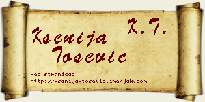 Ksenija Tošević vizit kartica